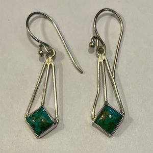 Teal Dangle Earrings